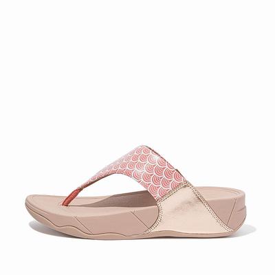 Fitflop Women's LULU Wave Print Toe-Post Sandals - Pink, BD3418972